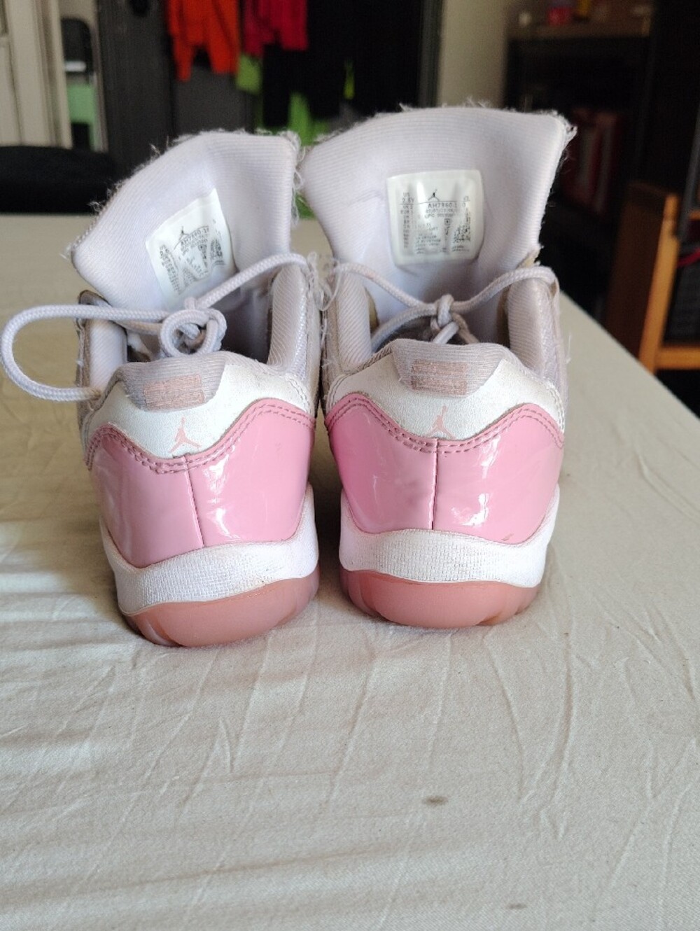 Jordan Kids' Pink and White High-Top Sneakers - Picture 6 of 11